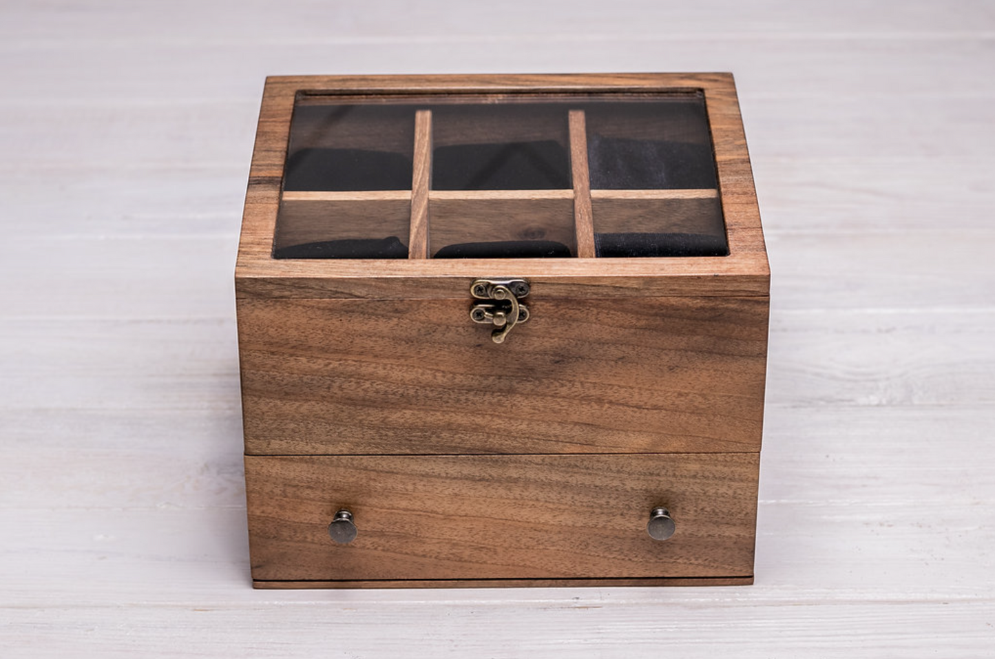 Uhrenbox für sechs Uhren mit Schublade