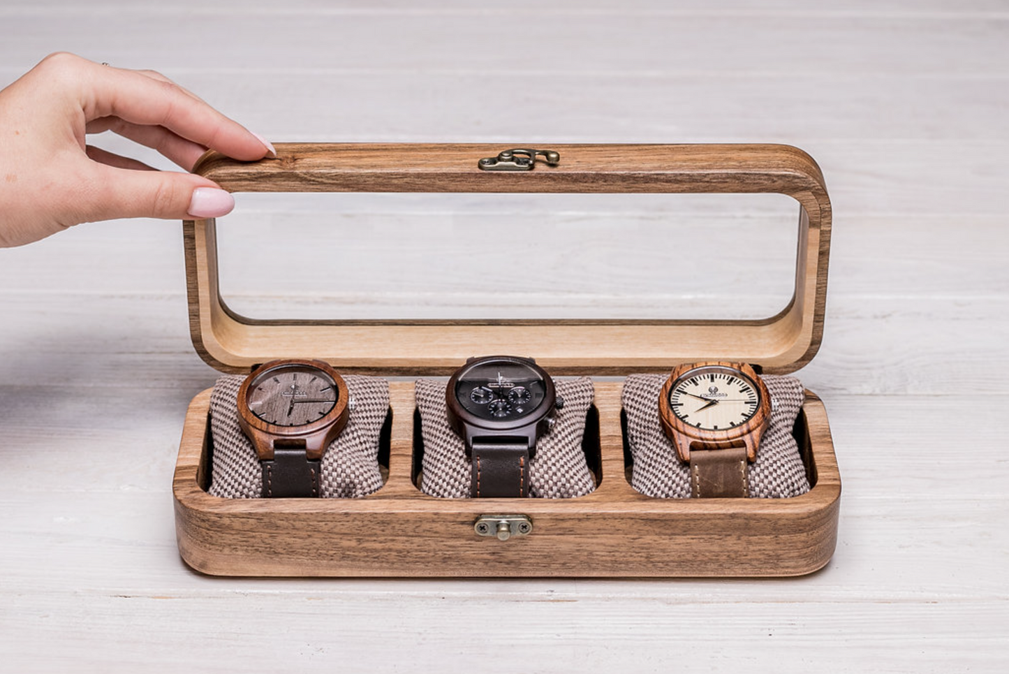 Uhrenbox für drei Uhren