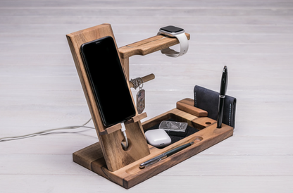 Eleganter Walnussholz-Organizer für Accessoires