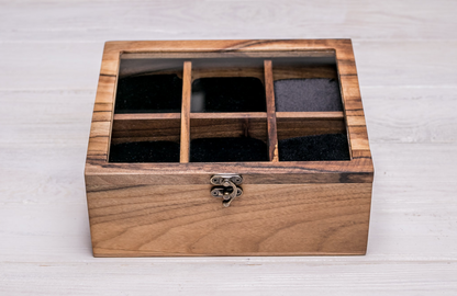 Kantige Uhrenbox für sechs Uhren