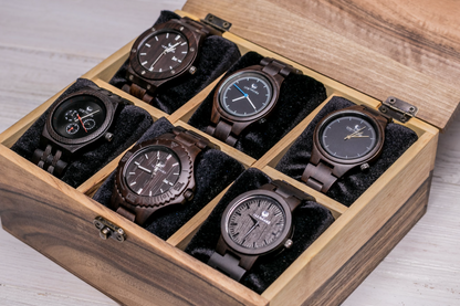 Kantige Uhrenbox für sechs Uhren