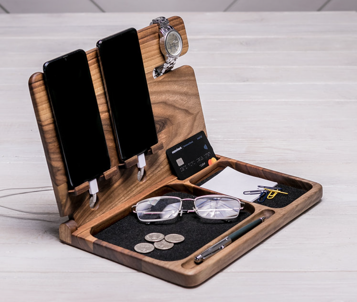 Stylischer Klapp-Organizer für zwei Handys