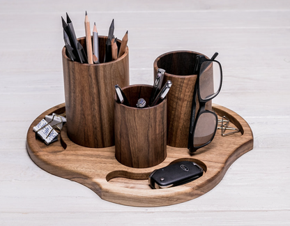 Tischorganizer "Vulcan" aus Walnussholz