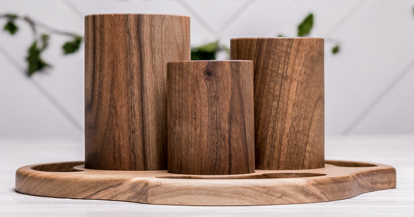 Tischorganizer "Vulcan" aus Walnussholz